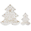2 Décorations Sapin De Noël Bois Blanc Et Or - Vegaooparty avec Sapin Blanc Et Or