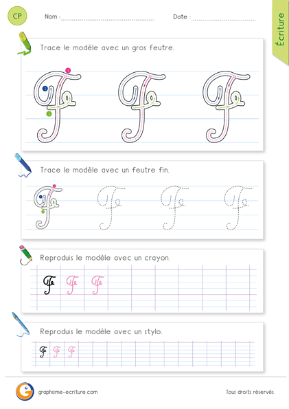 67-Ecriture-Cp-Ce1-Ecrire-La-Lettre-F-Majuscule-Cursive dedans Lettre Majuscule Cursive