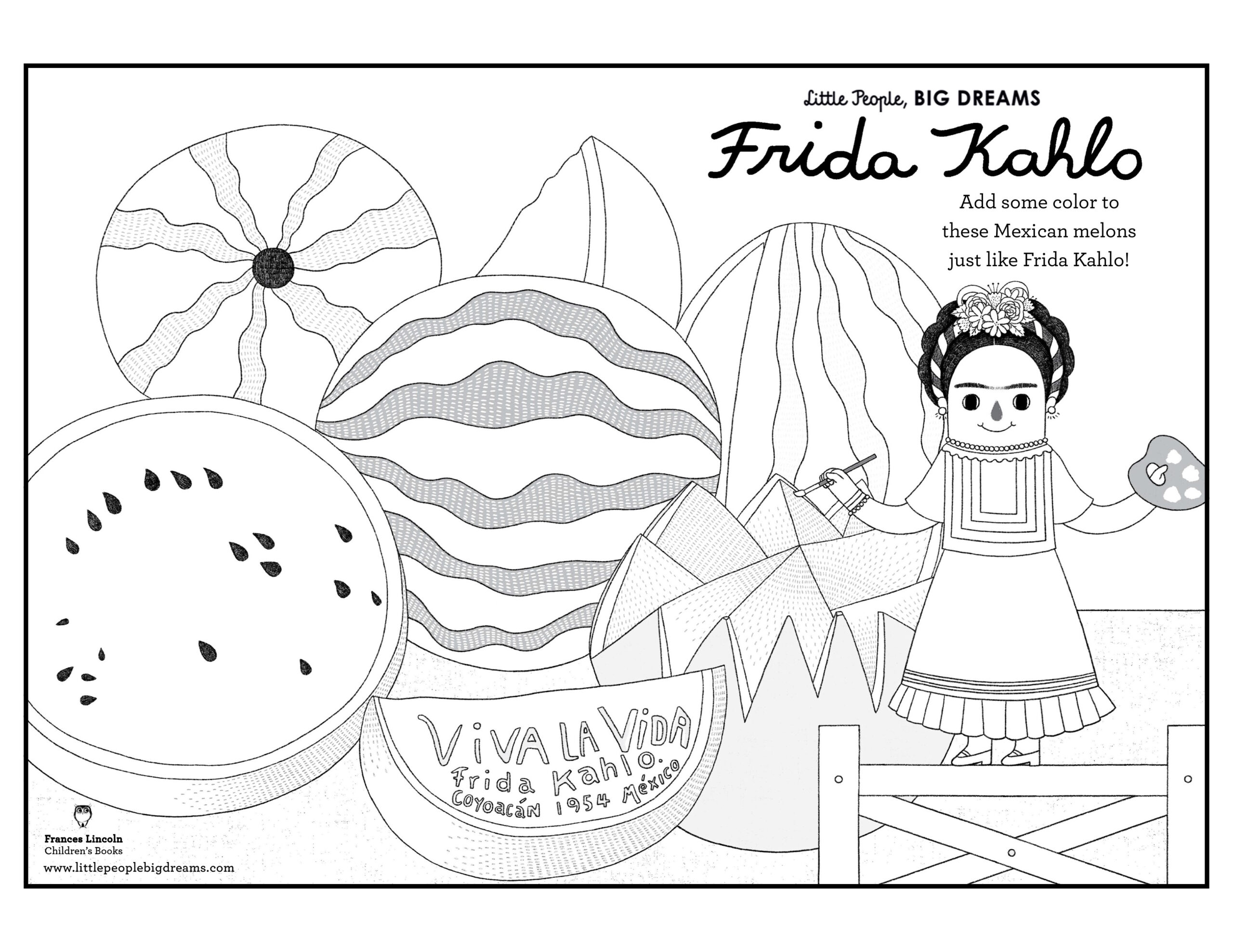 A La Découverte De Frida Kahlo! | Atelierstorytime destiné Frida Kahlo Coloriage