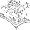 Aladdin With Jasmine Flying On The Carpet Plane Coloring Pages encequiconcerne Coloriage Aladin