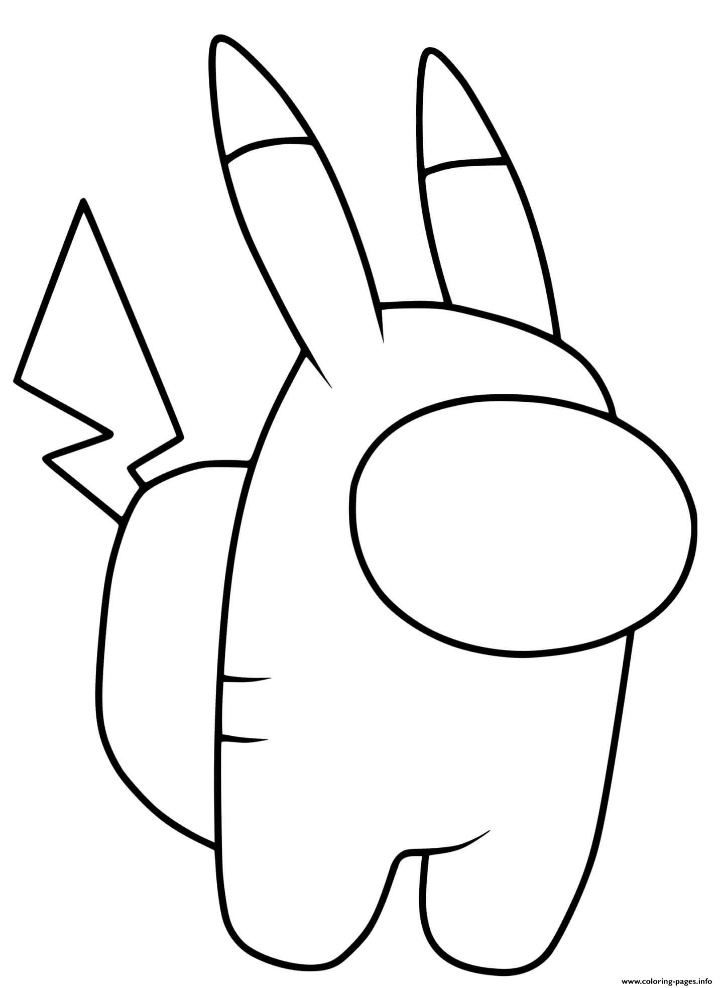 Among Us Pikachu Coloring Page Printable avec Among Us A Imprimer