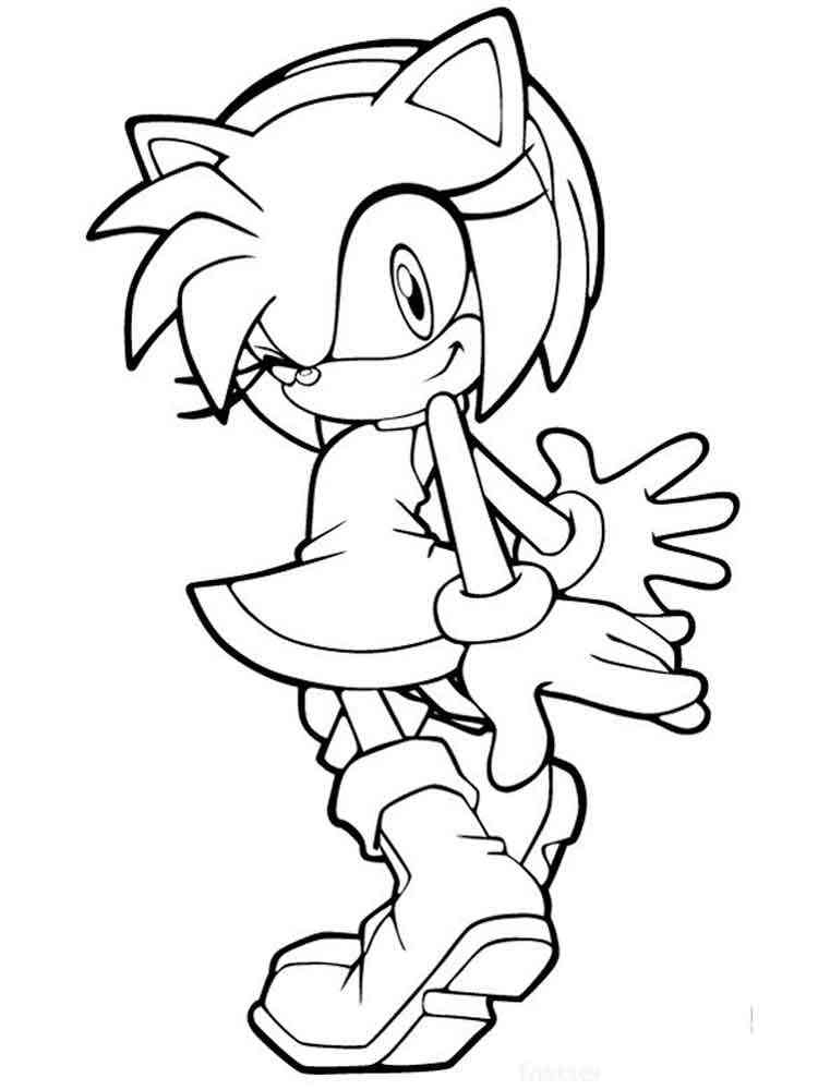 Amy Rose Coloring Pages avec Coloriage Amy Rose