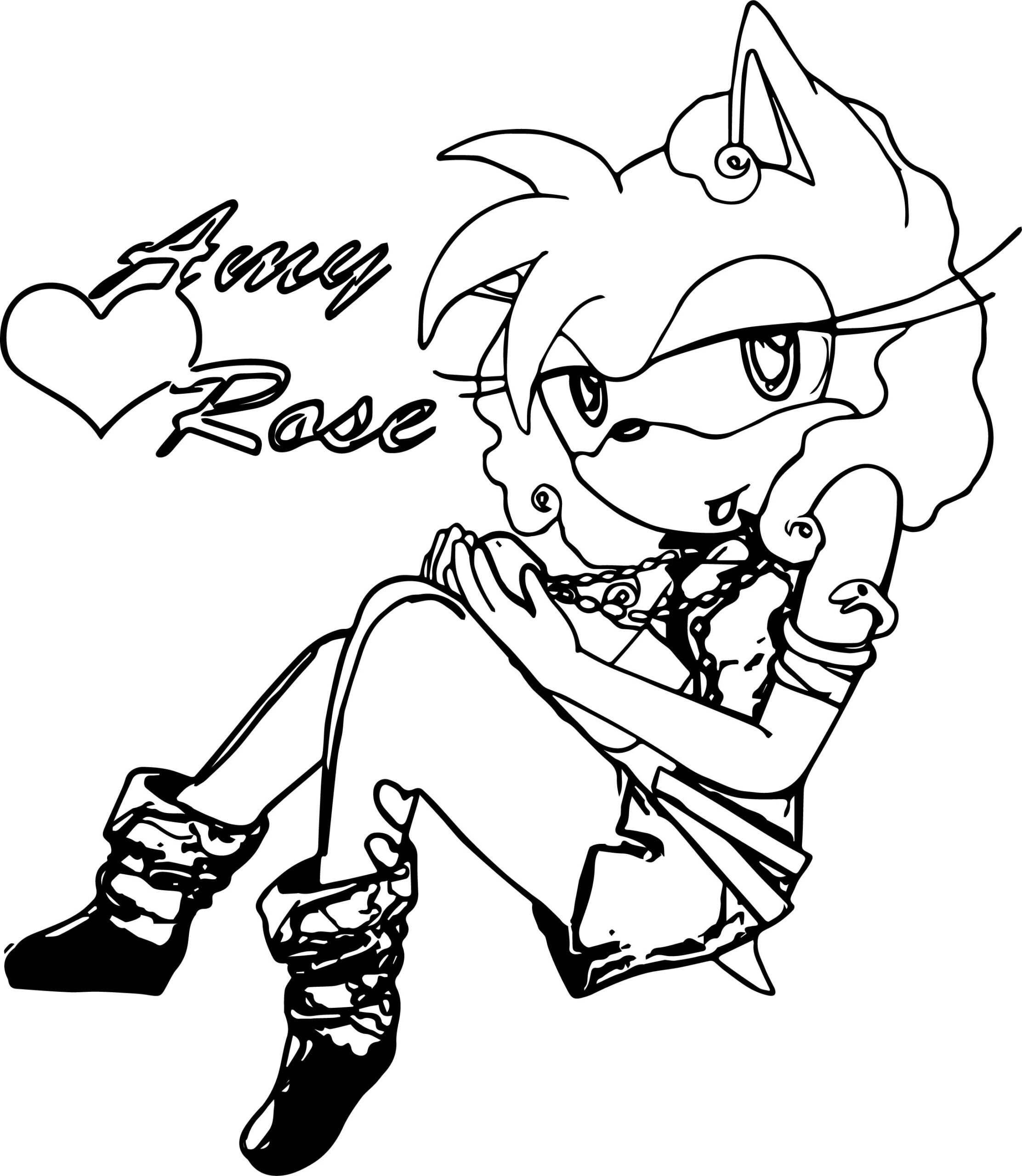 Amy Rose Hour Coloring Page | Wecoloringpage à Coloriage Amy Rose