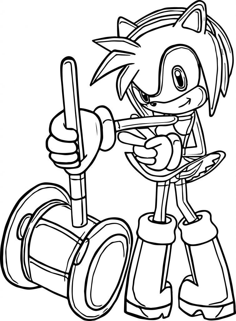 Amy Rose My Hammer Coloring Page | Wecoloringpage concernant Coloriage Amy Rose