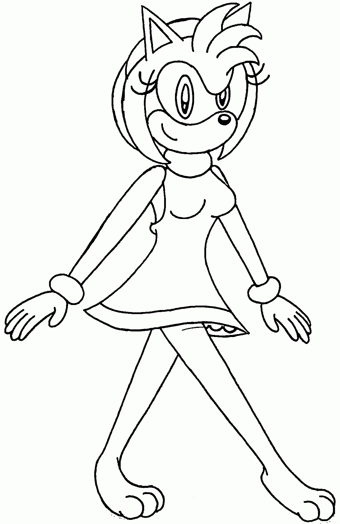 Amy Rose Walking Coloring Page - Wecoloringpage avec Coloriage Amy Rose