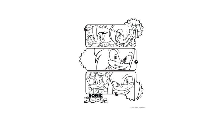 Amy, Tails, Sonic Et Knuckles - Coloriages Dessins Animes - Sonic Boom pour Coloriage Sonic Tails Knuckles