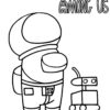 An Astronaut Among Us And A Robot Coloring Page Printable avec Among Us Colorier