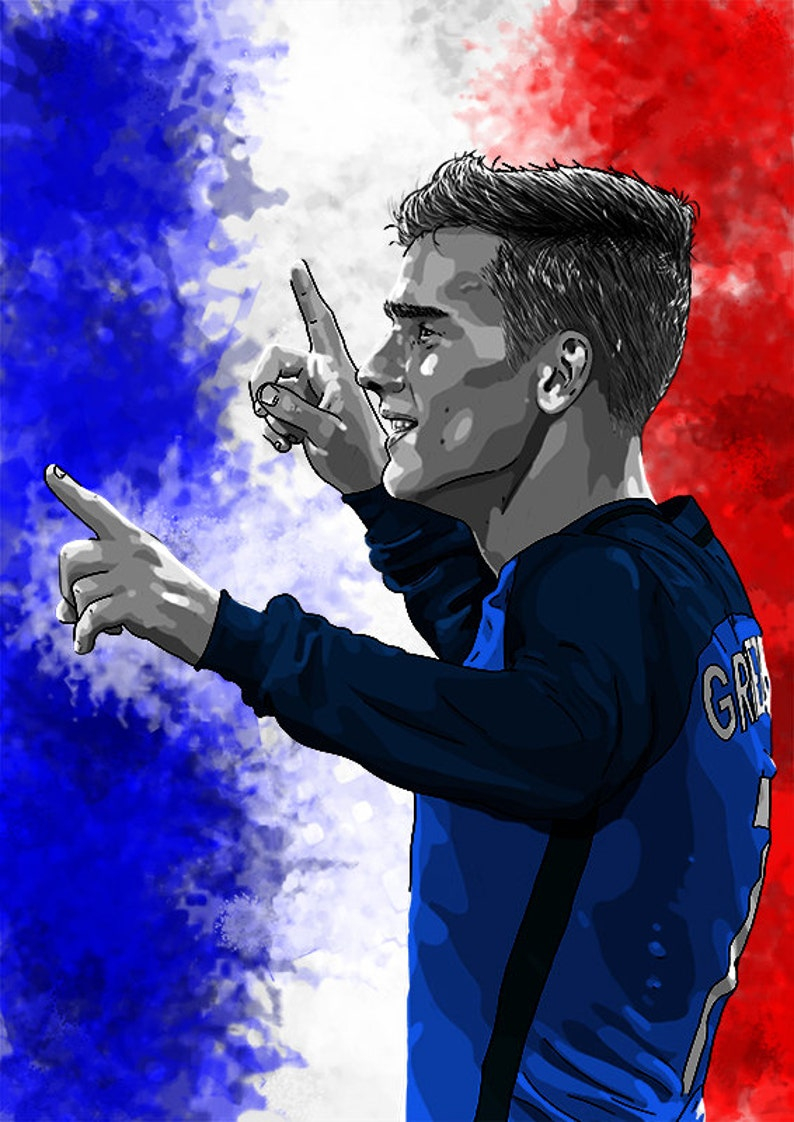 Antoine Griezmann France Football Imprimer | Etsy concernant Griezmann Dessin