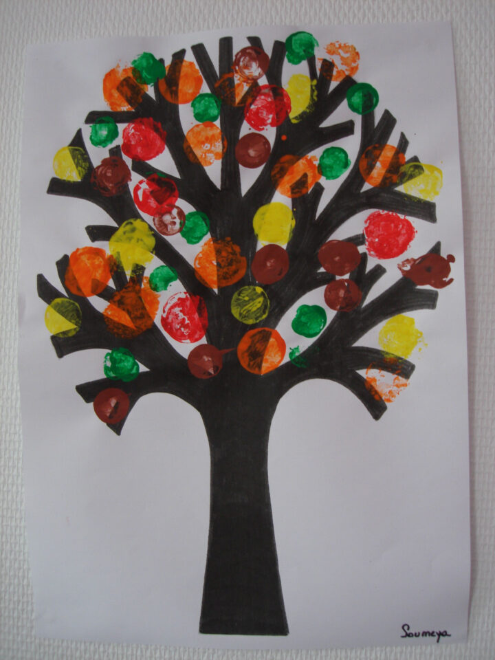 Arbre Automne Cp: Bouchon Gouache Cycle 2, Gouache, Projects To Try tout Arts Visuel Automne