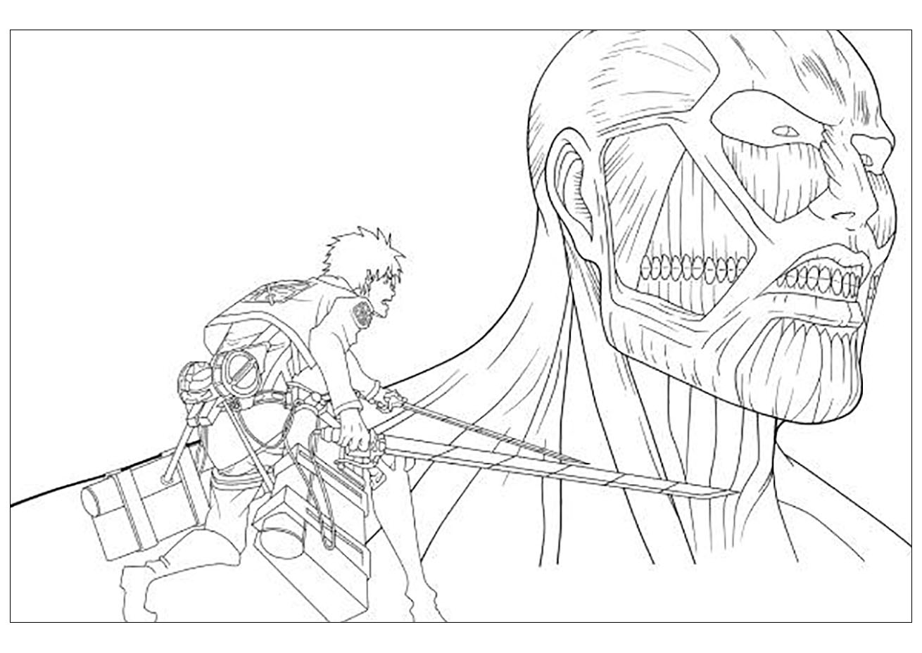 Attack On Titan Chibi Coloring Pages Sketch Coloring Page dedans Coloriage Attaque Des Titans Eren