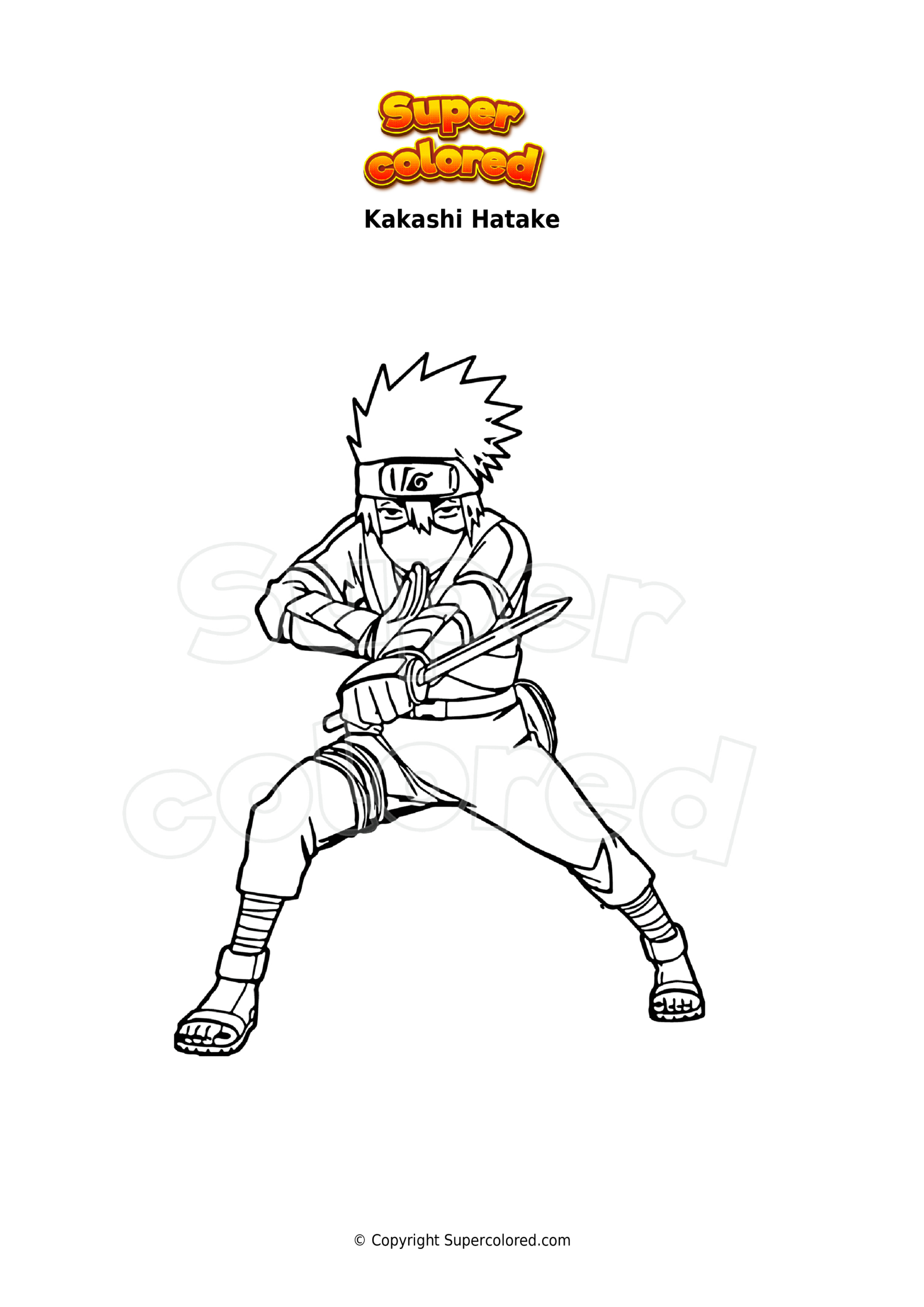 Ausmalbild Kakashi Hatake - Supercolored serapportantà Kakashi Colorier