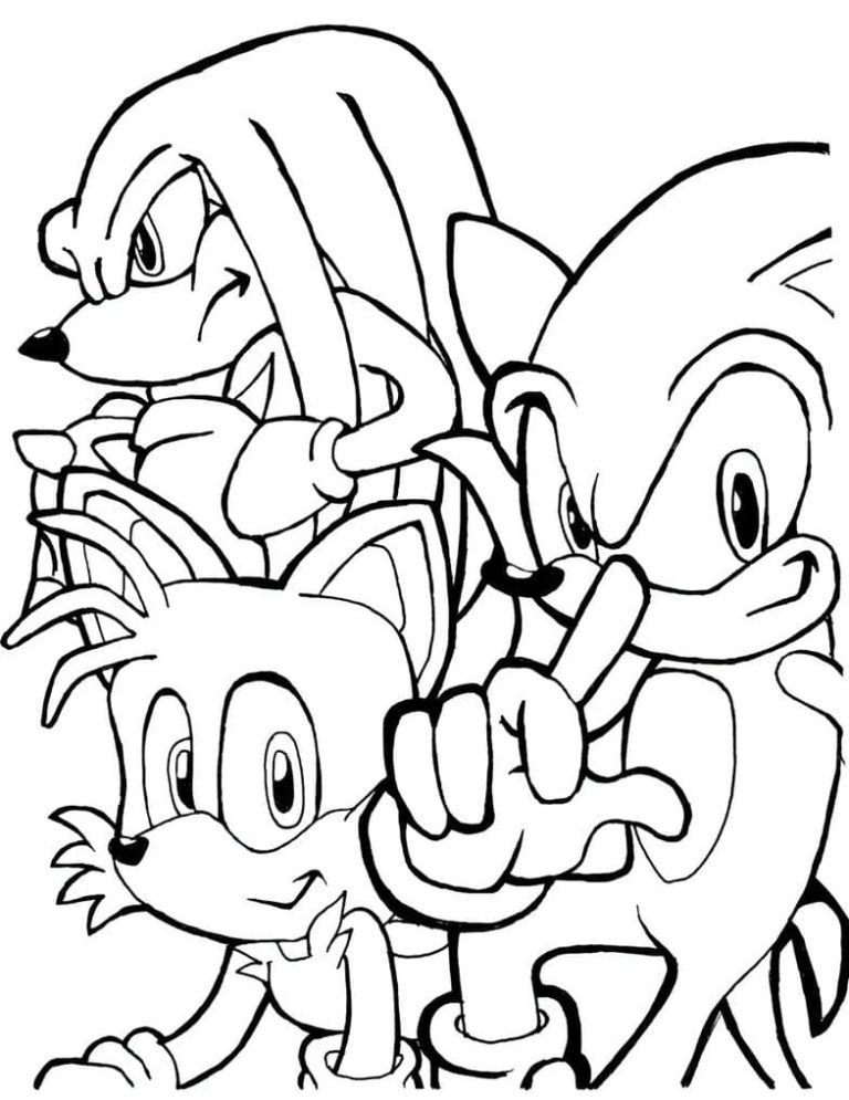 Ausmalbilder Sonic. 120 Malvorlagen Kostenlos Zum Ausdrucken concernant Coloriage Sonic Tails Knuckles