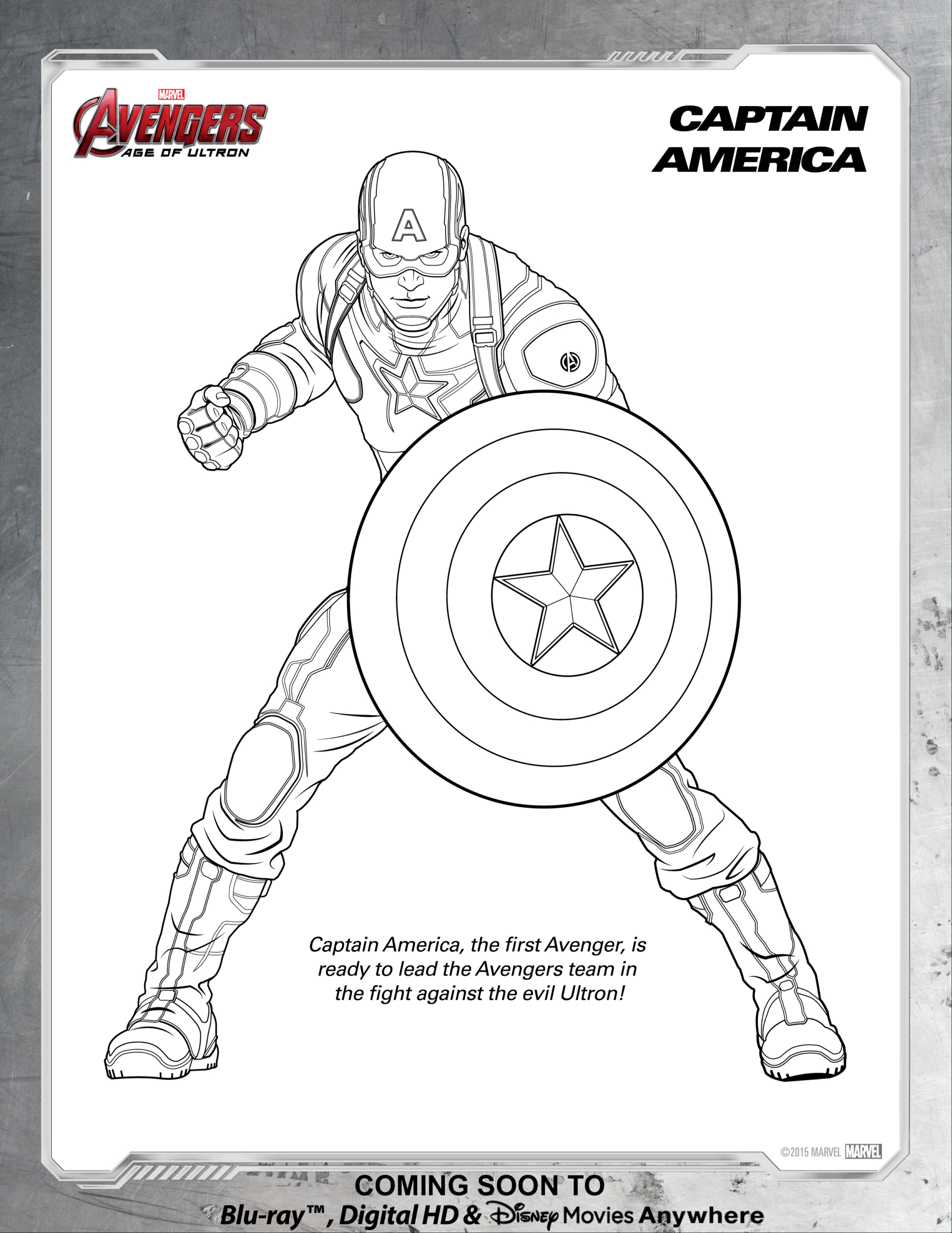 Avengers Captain America Coloring Page | Disney Movies à Coloriage Captaine America