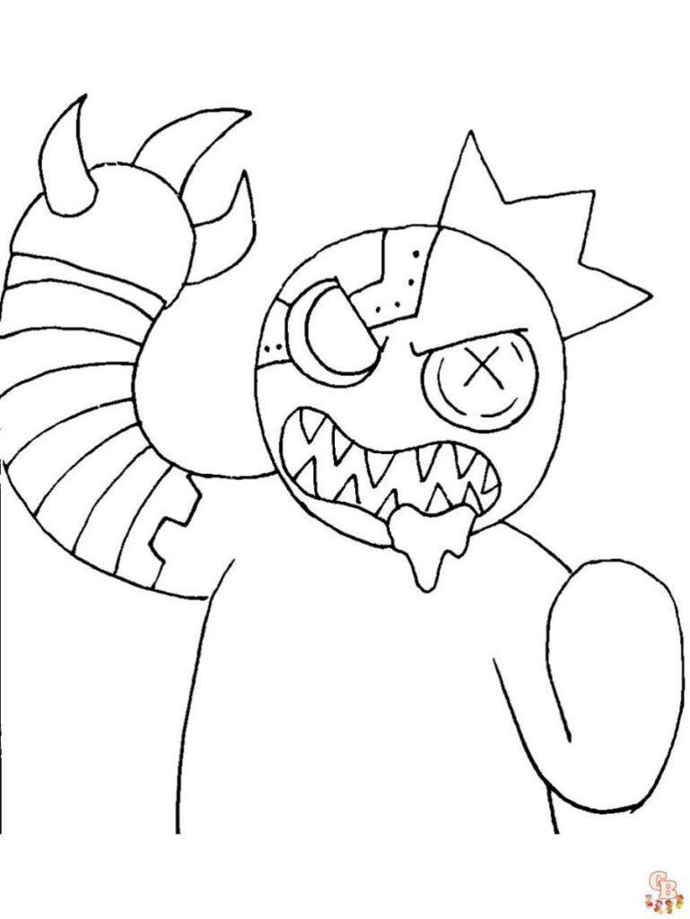 Blue From Rainbow Friends Coloring Pages - Oh La De destiné Blue Rainbow Friends Coloring Pages