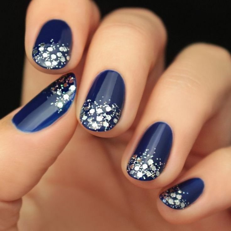 Blue Nails &amp;amp; Strass | Blue Glitter Nails, Sparkly Nails, Nail Colors Winter tout Idee Ongle Paillette