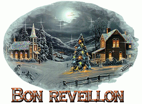 &amp;quot;Bon Réveillon&amp;quot; - Paysage Enneigé Illuminé intérieur Bon Reveillon Noel 2022