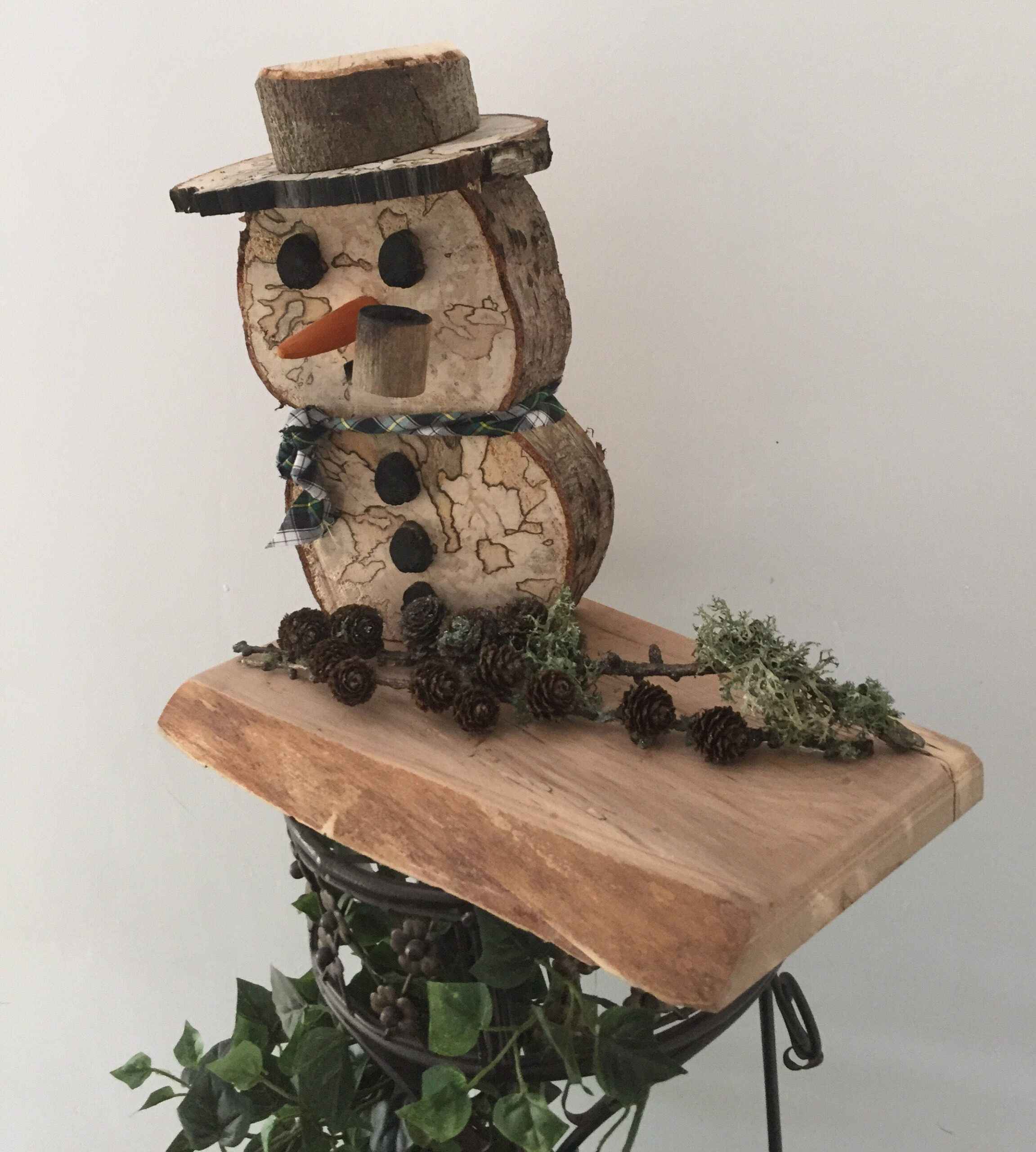 Bonhomme De Neige En Bois Fabriqués À La Main M105 | Etsy dedans Bonhomme De Neige En Bois