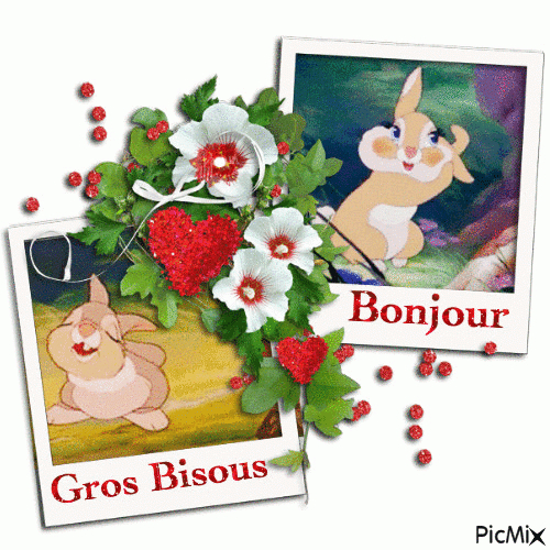 Bonjour Gros Bisous - Gif Animé Gratuit - Picmix tout Bonjour Café Bisous