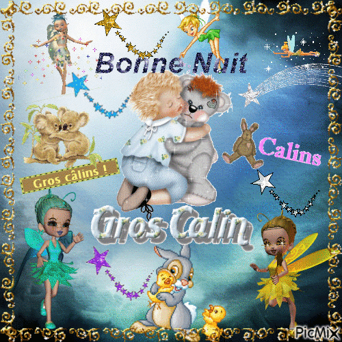 Bonne Nuit Bisous - Gif Animé Gratuit - Picmix tout Gif Bonne Nuit Calin