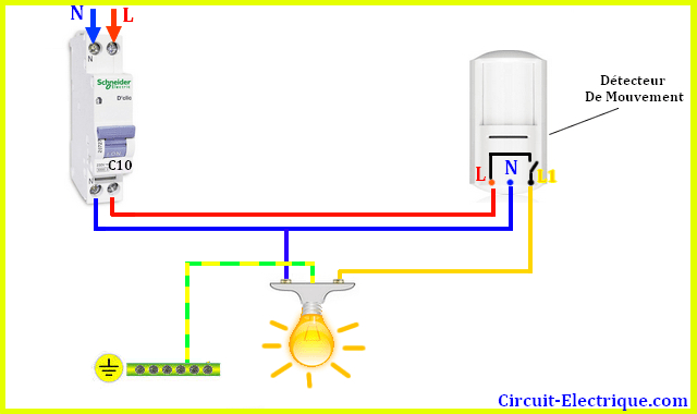 Branchement Detecteur De Mouvement | Détecteur De Mouvement concernant Schema Detecteur De Mouvement