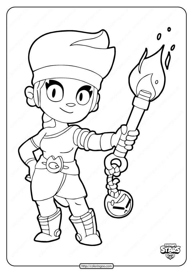 Brawl Stars Amber Coloring Pages | Star Coloring Pages, Coloring Pages tout Dessin Brawl Star