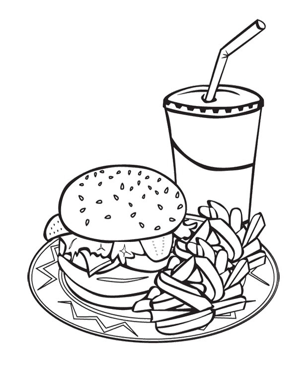 Burger And Fries Drawing At Getdrawings | Free Download encequiconcerne Coloriage Hamburger Frite