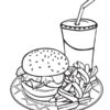 Burger And Fries Drawing At Getdrawings | Free Download intérieur Coloriage Hamburger Frites