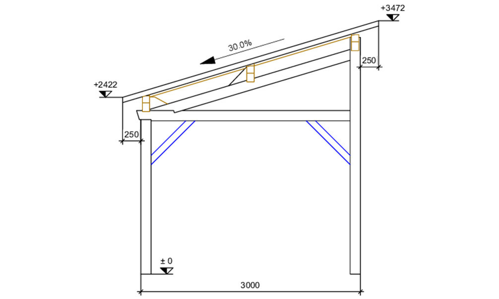 Carport Bois 1 Voiture Le Havre 18 - 22.75 M² Non Couvert encequiconcerne Plan Carport Bois Gratuit Pdf