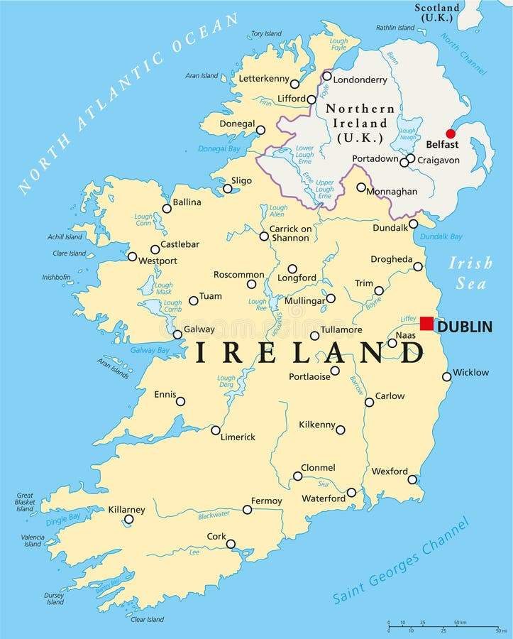 Carte Politique De L'Irlande Illustration De Vecteur - Illustration Du tout Carte Irlande À Imprimer