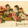 Cartes Postales Anciennes: Carte Ancienne Chats, Bonne Année concernant Bonne Année Chat