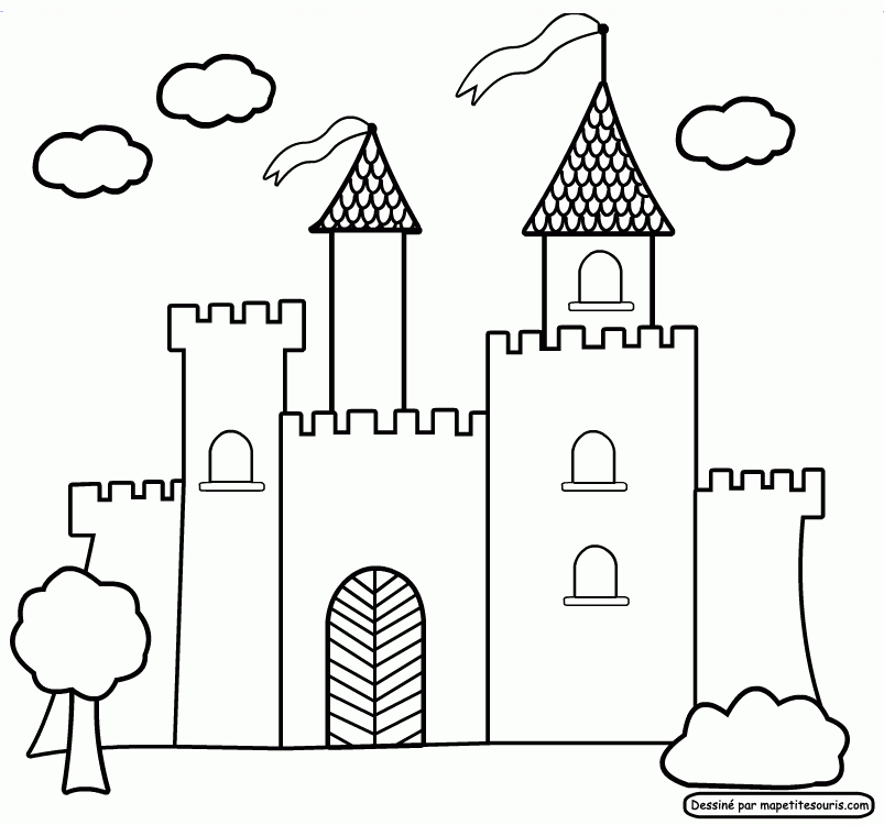Castle Coloring Pages For Preschoolers | Coloring Castle Coloring Page encequiconcerne Coloriage Chateau
