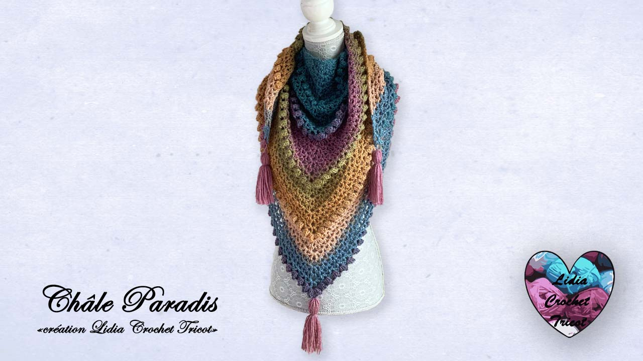 Châle Paradis: Tutoriel Au Crochet, Présenté Par Lidia Crochet Tricot dedans Châle Au Crochet Pdf Gratuit