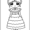 Chibi Wednesday Addams Coloring Pages - Wednesday Coloring Pages avec Coloriage Wednesday Addams