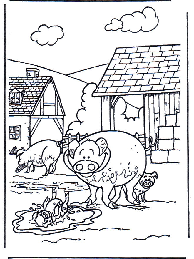 Cochons 3 - Coloriages Animaux De La Ferme serapportantà Cochon Coloriage