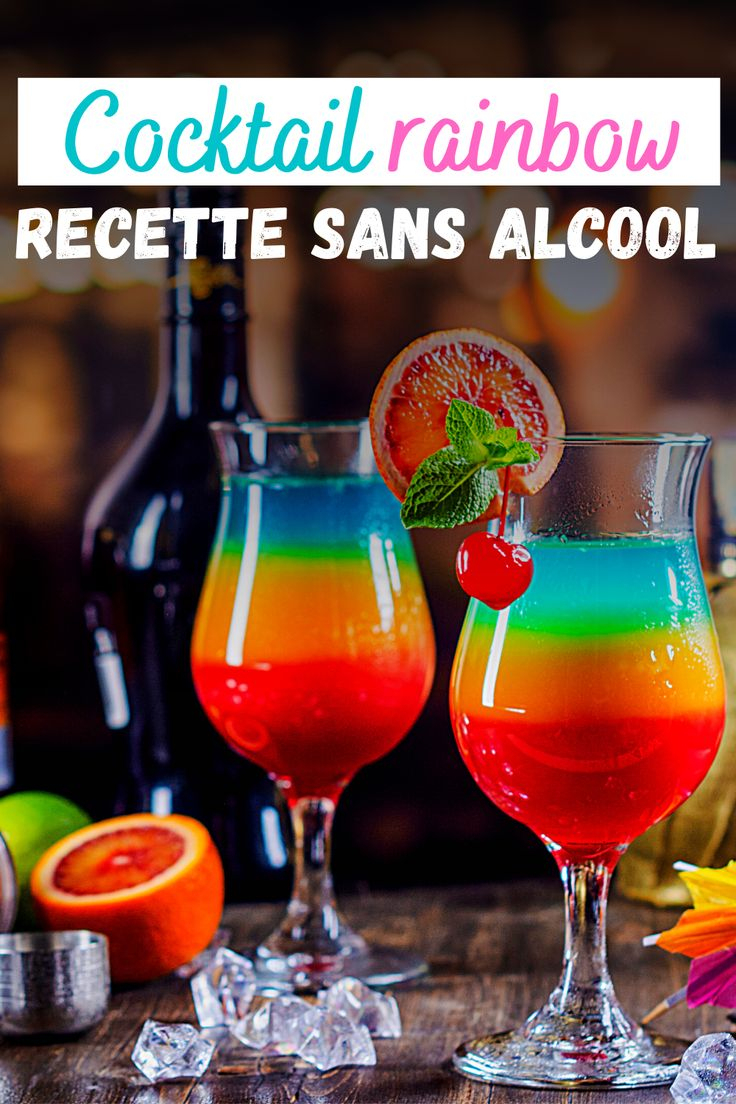Cocktail Rainbow Recette Sans Alcool | Alcool, Apéritif Sans Alcool intérieur Cocktail Bleu Sans Alcool
