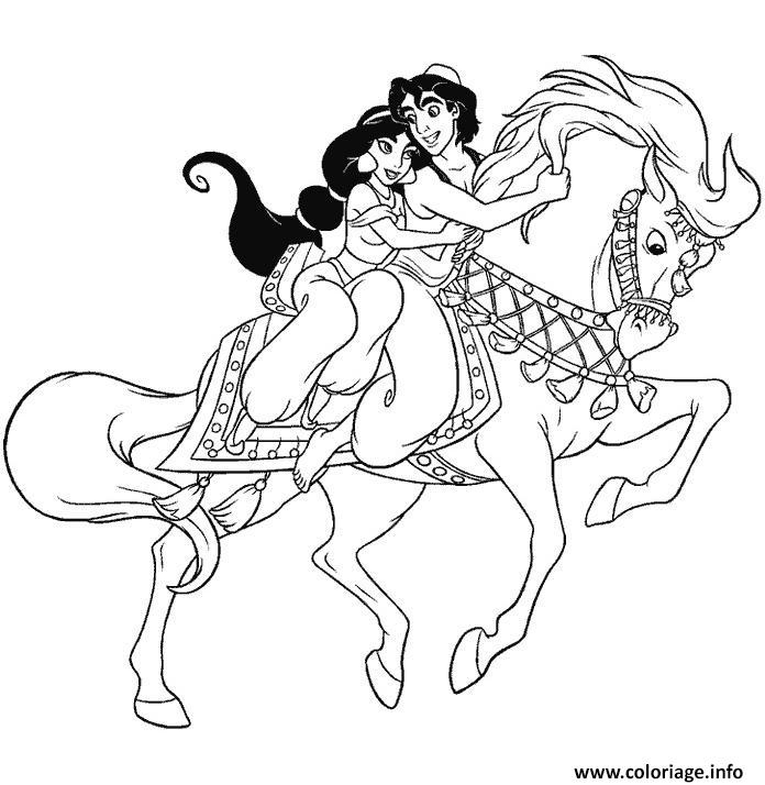 Coloriage Aladdin Et Jasmine Sur Un Cheval Dessin Jasmine À Imprimer destiné Coloriage Aladdin À Imprimer Gratuit