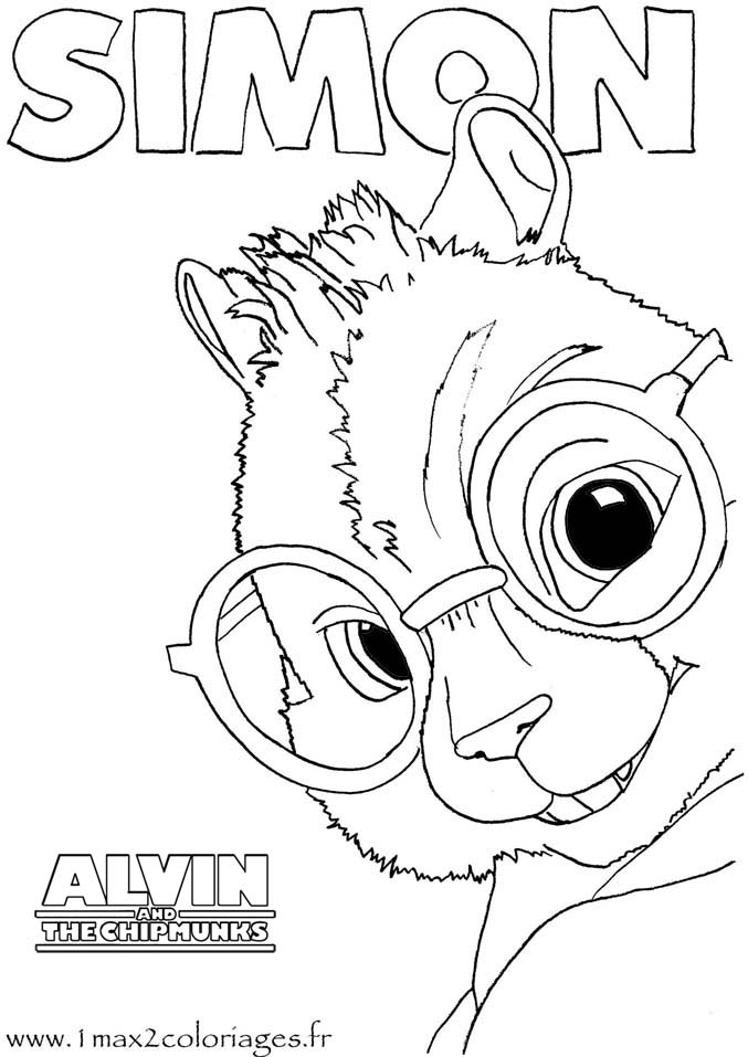 Coloriage Alvin Et Les Chipmunks - Simon Des Chipmunks A Imprimer destiné Coloriage Alvin Et Les Chipmunks