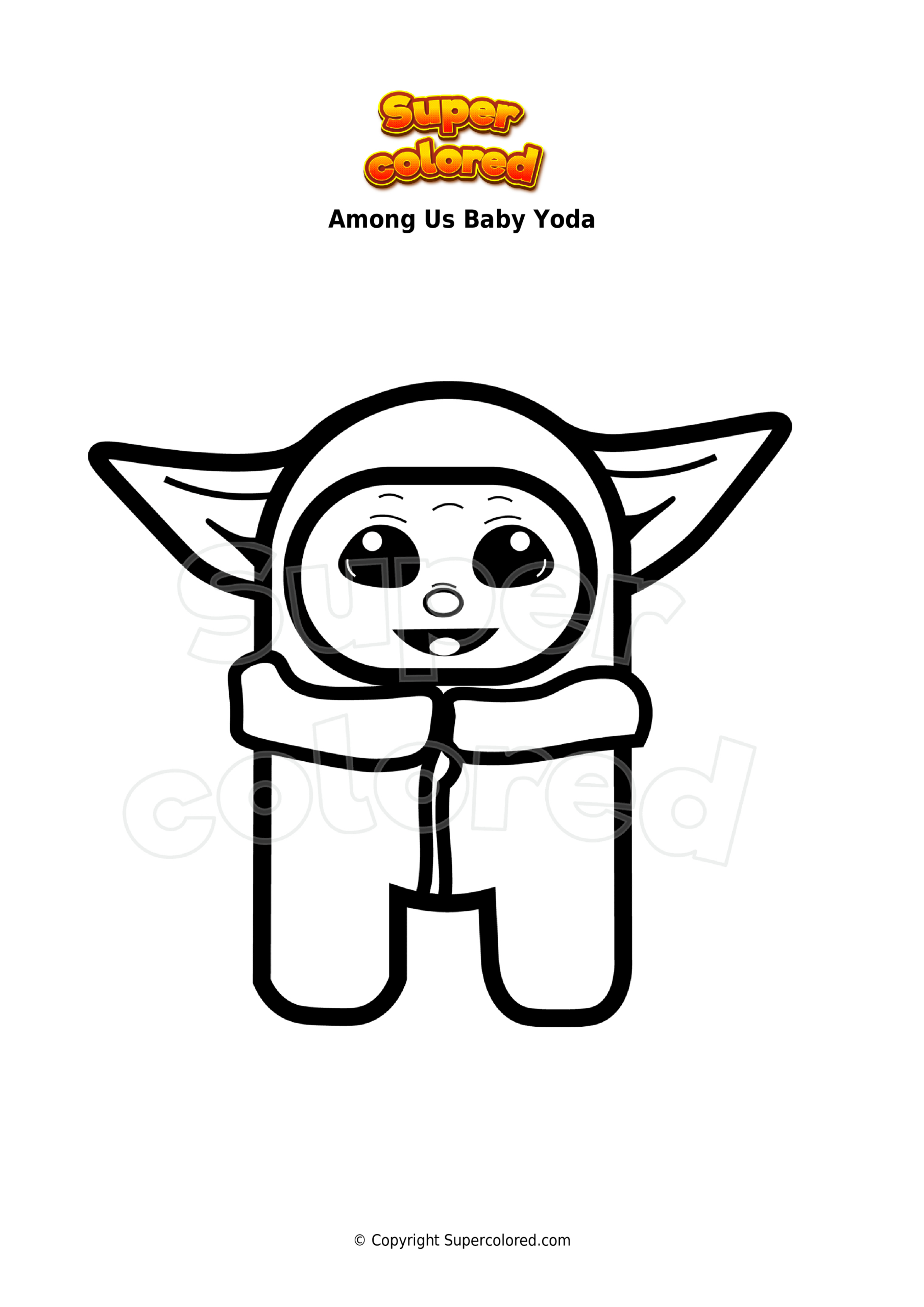 Coloriage Among Us Baby Yoda - Supercolored concernant Coloriage Bebe Yoda