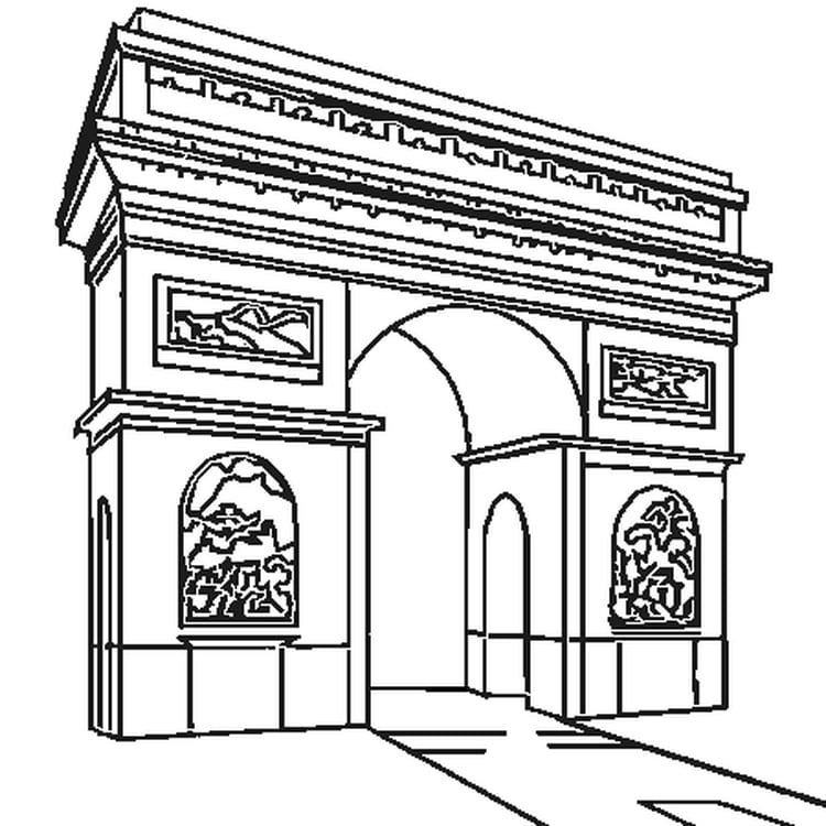 Coloriage Arc De Triomphe En Ligne Gratuit À Imprimer | Coloriage Tour dedans Coloriage Paris À Imprimer