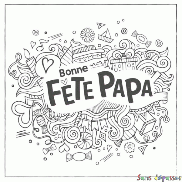 Coloriage Bonne Fête Papa - Sans Dépasser à Dessin Pour Anniversaire Papa