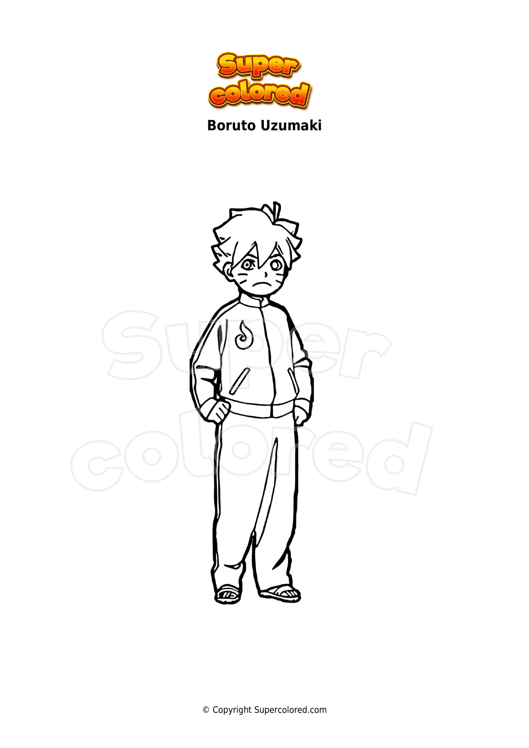 Coloriage Boruto Uzumaki - Supercolored intérieur Coloriage Boruto