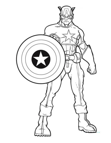 Coloriage Captain America À Imprimer tout Coloriage Captaine America