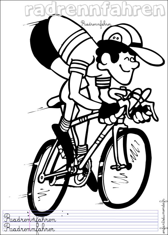Coloriage Cyclisme 1 .:. Coloriages Sports De Course En Allemand destiné Coloriage Cycliste
