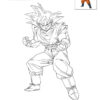 Coloriage Dbz Goku Pret Au Combat Dragon Ball Z Officiel - Jecolorie intérieur Dragon Ball A Imprimer
