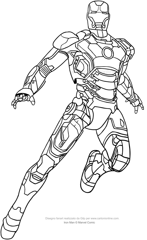 Coloriage De Iron-Man A Figure Complète destiné Coloriage Ironman A Imprimer
