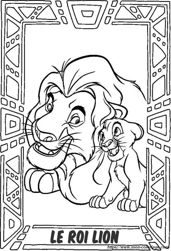 Coloriage De Le Roi Lion, Image Mufasa Et Simba Du Roi Lion À Colorier tout Coloriage Roi Lion 2