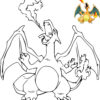 Coloriage Dracaufeu Ex Pokemon Avec Dessin Modele - Jecolorie intérieur Dessin Pokémon Facile Dracaufeu