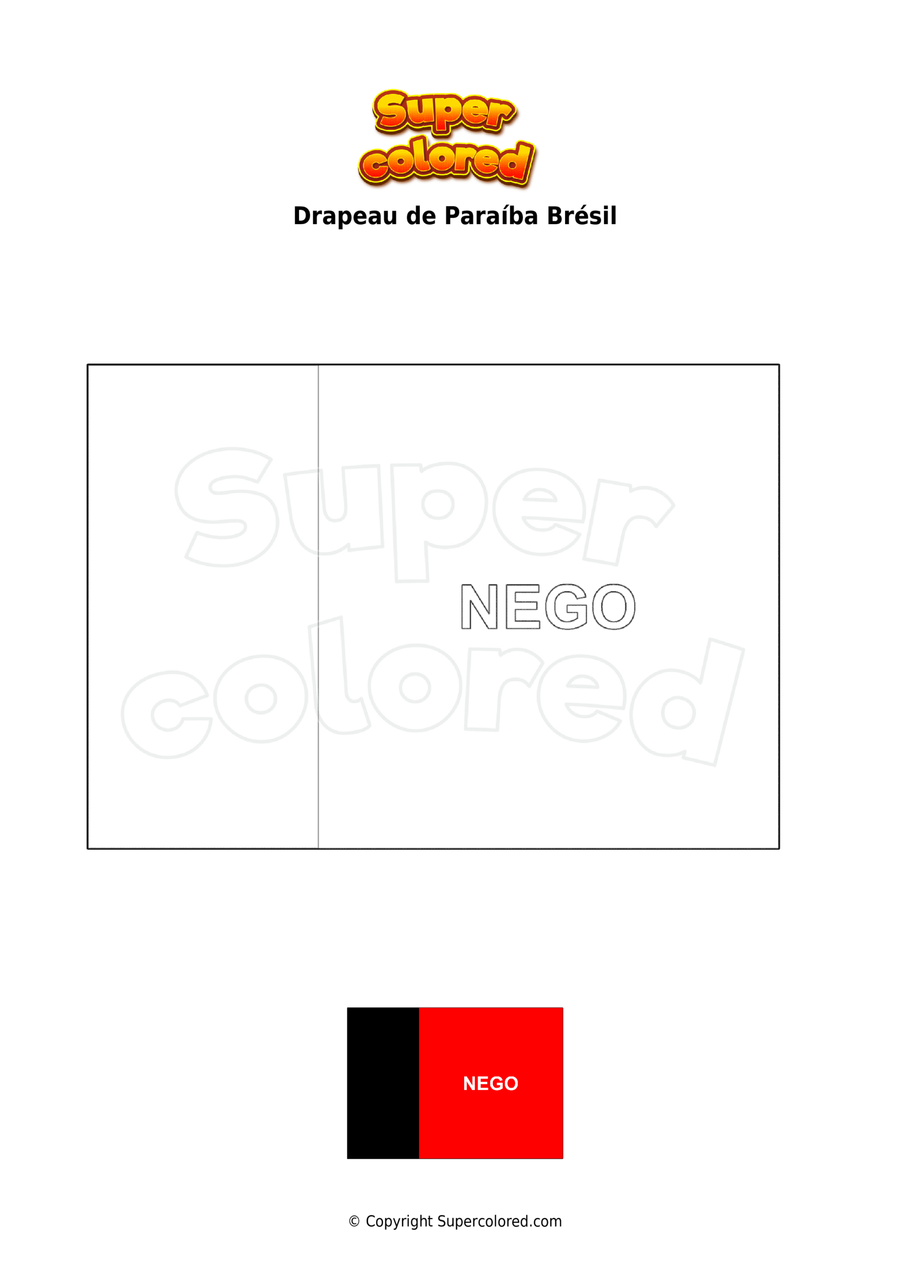 Coloriage Drapeau De Paraíba Brésil - Supercolored intérieur Coloriage Drapeau Bresil