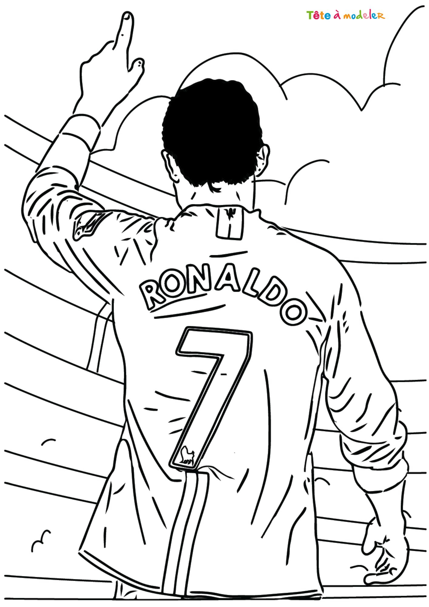 Coloriage Du Maillot De Ronaldo À Imprimer Avec Tête À Modeler dedans Coloriage Ronaldo À Imprimer