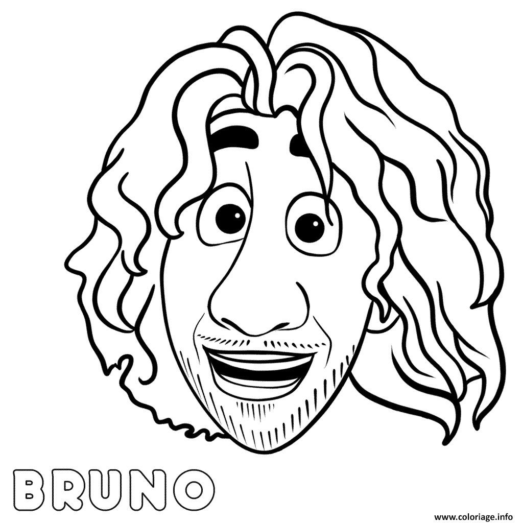 Coloriage Encanto Bruno Face - Jecolorie dedans Dessin Encanto A Imprimer